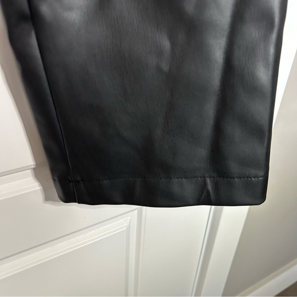 ZARA FAUX LEATHER STRAIGHT PANTS IN SIZE EXTRA SMALL (SIZE 2) IN BLACK - Picture 9 of 12